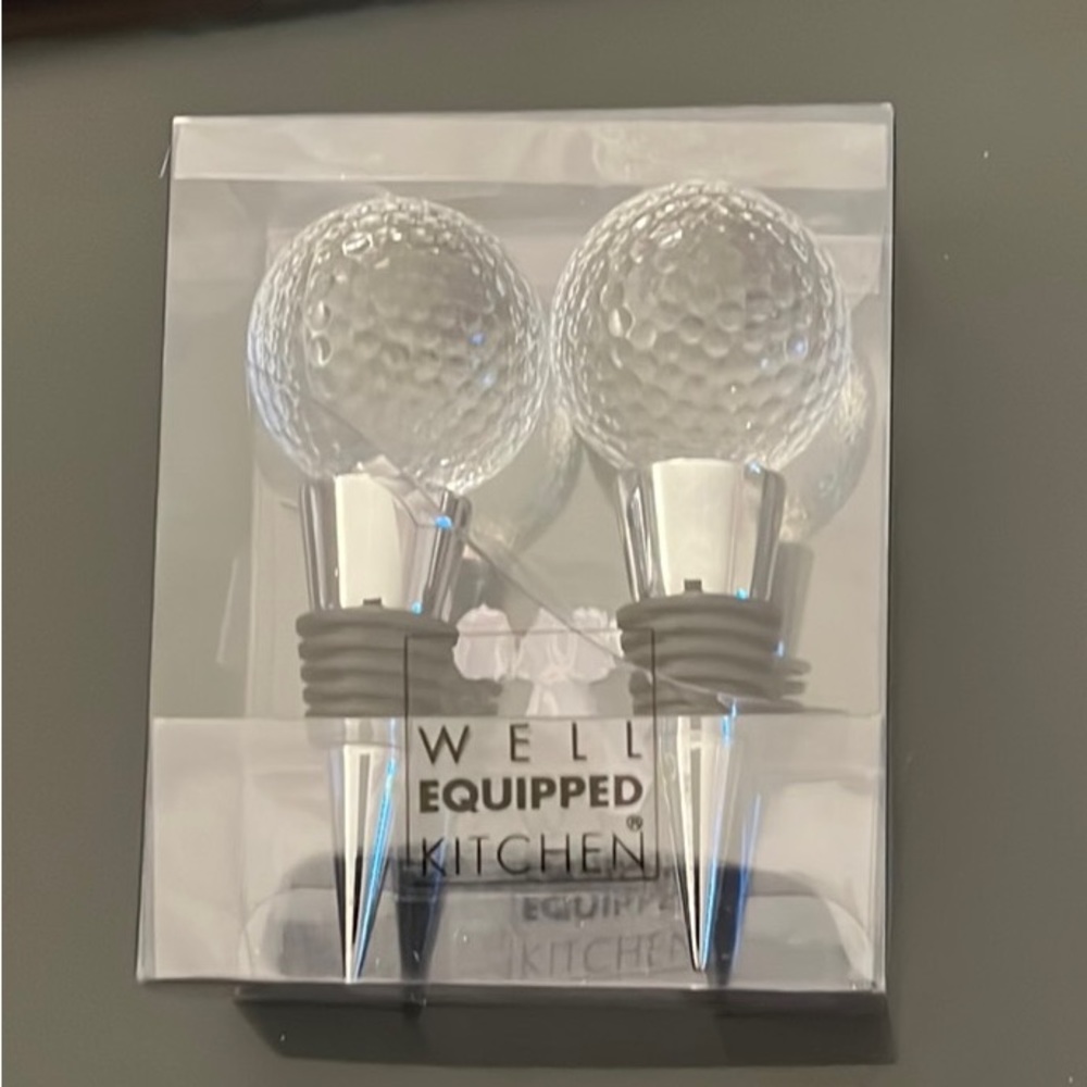 Well Equipped Kitchen Golf Ball Acrylic Wine Stoppers